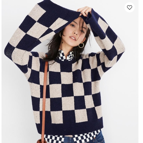 Madewell Sweaters - madewell | cardiff checkerboard sweater dark ink